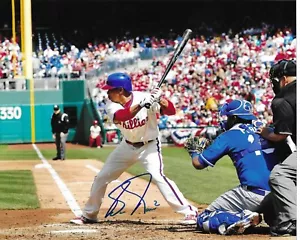 BEN REVERE Signed Autographed 8x10 Baseball Photo Philadelphia Phillies COA - Picture 1 of 1