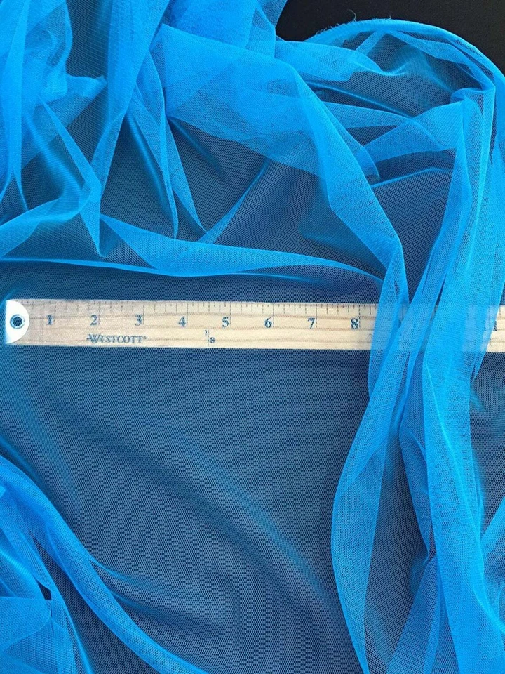 Turquoise English Mesh 4 Way Stretch Mesh 60 Inch Wide Fabric Sold by the Yard  - Image 1 of 1