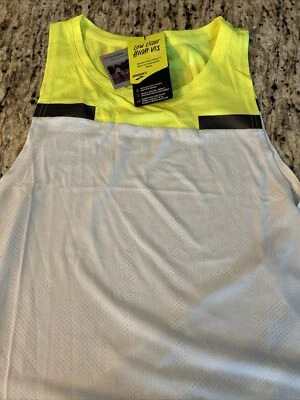 Brooks Women’s Sz L Low Light High Vis Sleeveless Running Tank Grey/Neon Reflect - Image 1 of 4