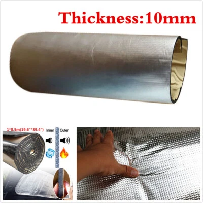 10mm Thermal Insulation Mat Sound Deadener Pad Adhesive Heat Shield For Car Hood - Image 1 of 4