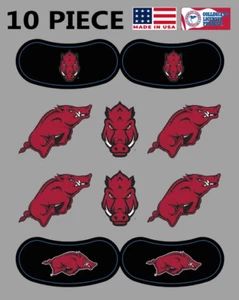 10PC Arkansas Razorbacks Waterless Peel & Stick Temporary Tattoos Eyestrips - Imagen 1 de 2