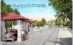 MEXICO FIN DEL PUENTE INTERNACIONAL c1943 lino - Postal - Imagen 1 de 2