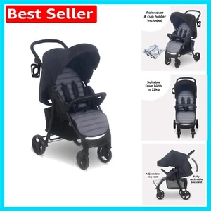 Elegant Black & Grey MB30 Pushchair: Lightweight, Compact, Includes Rain Cover - Picture 1 of 9