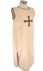 MEDIEVAL BROWN TEMPLAR Tunic Surcoat Crusader Sleeveless Renaissance LARP - Picture 1 of 2