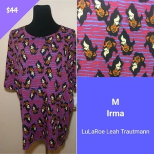 Neu mit Etikett NEU LuLaRoe M Irma Tunika Shirt Disney Villains Narbe König der Löwen gestreift - Bild 1 von 1