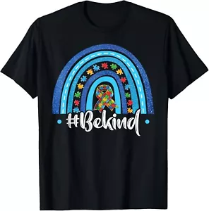 Be Kind Autism Awareness Acceptance Puzzle Rainbow kindness T-Shirt - Picture 1 of 2