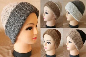 Alpaka Mütze 100% schwarz beige braun Peru Strickmuster extra warm Wendemütze - Bild 1 von 13