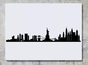Calcomanía de pared arte del horizonte de Nueva York Estatua de la libertad edificios imagen pegatina - Imagen 1 de 2