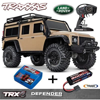 Traxxas TRX-4 Land Rover Defender Sable + 5000 MAH Lipo Akku + Id-Lader Spar-Set - Photo 1/4