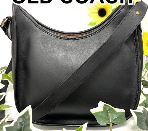 Vecchia borsa a tracolla Coach 9920 in pelle nera GIAPPONE USATA