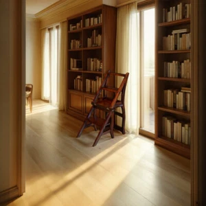 Solid Mahogany Library Step Chair with Cabin Clasp - Picture 1 of 6