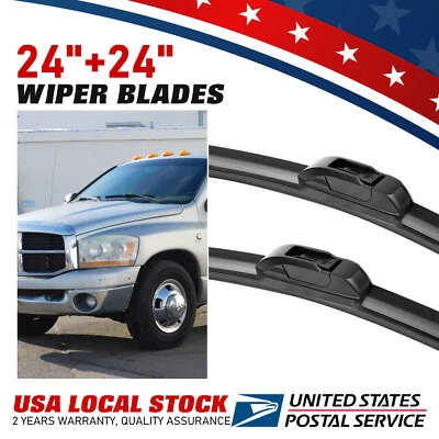 OEM QUALITY Windshield Wiper Blades 24"24" Fit For 2003-2009 Dodge Ram 3500/4000 - Изображение 1 из 4
