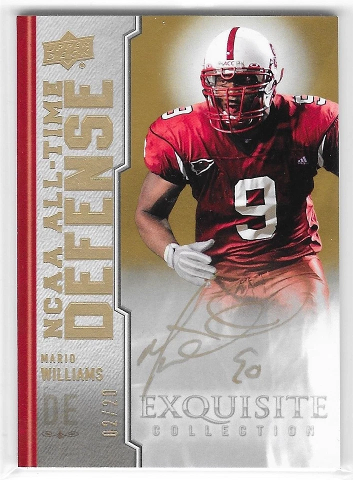 2010 UD EXQUISITE #ATD-MW MARIO WILLIAMS NCAA ALL-TIME DEFENSE AUTO #02/20 - Image 1 of 1