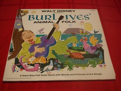 Walt Disney Presents Burl Ives Animal Folk Disneyland ST 3920 1963 LP Color Book - Image 1 of 4