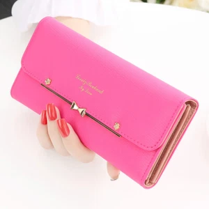 Women Lady Clutch Leather Wallet Long Card Holder Phone Bag Case Purse Handbag - Picture 1 of 20