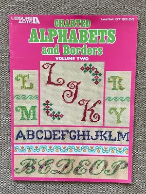 Leisure Arts #57 Charted Alphabets & Borders Vol 2 Cross Stitch Needlepoint NEW - Image 1 of 3