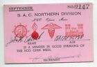SAC Northern Division NCO Open Mess ID Card 1950s VINTAGE