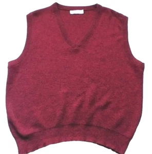 Suéter Chaleco Vintage Jantzen Para Hombre Grande Cuello en V Rojo Borgoña Pullover EE. UU. - Imagen 1 de 6