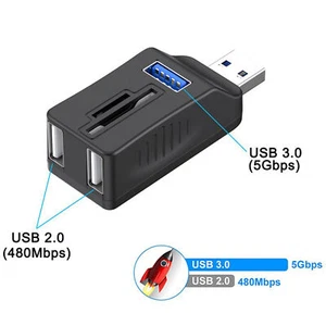 Easy Hang Storage Card Reader Multi Ports Usb Hub Expansion Splitter - Zdjęcie 1 z 9