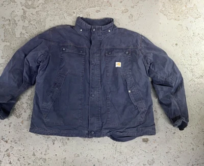 Men's Carhartt FR Full Swing Navy Duck Work Jacket Cat 2 NFPA 3XL - Image 1 of 4