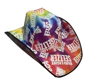 Bud Light Seltzer Cowboy Hat Beer Box Cardboard - One Size Adult - NEW!!