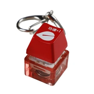 Red Heart Keycap Mechanical Keyboard Switches Tester RGB Glowing Clicky Keychain - Bild 1 von 10