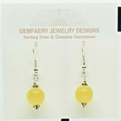 Sterling Silver Natural CALCITE Gemstone Dangle Earrings #2149...Handmade USA - Изображение 1 из 4