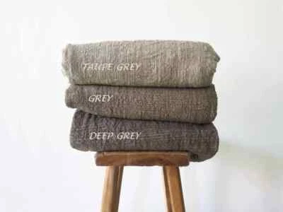 Grey king throw blanket, Handloomed throw, Rustic home decor, Boho bedroom - Image 1 of 4
