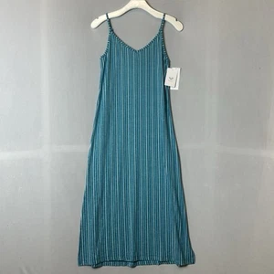 Roxy Dress Womens Small Blue White Stripes Sleeveless Maxi Stretch - Picture 1 of 16