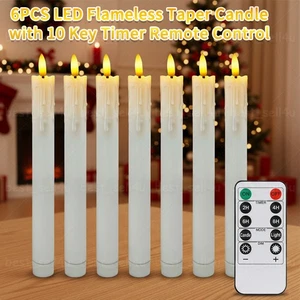 6PCS LED Flameless Taper Candles Lights Flickering Battery Operated Party Decor - Picture 1 of 29