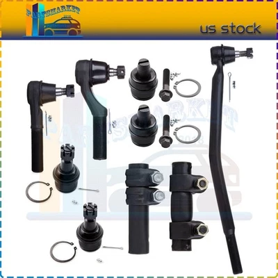 For 92-02 Ford E250 Econoline 9PCS Front Ball Joints Tie Rods Adjusting Sleeves Foto 1 de 4