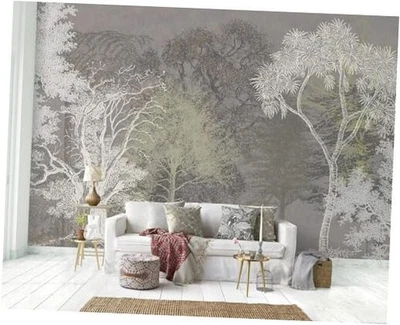 -Papel pintado de madera pintado a mano para dormitorio XT21 M 140" X 91" X21 Foto 1 de 4