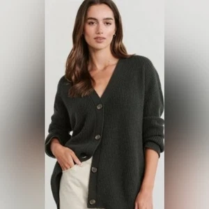 Cárdigan Jenni Kayne 100 % cachemir cocoon en verde bosque 37-7321-A24 XL $495 - Imagen 1 de 9