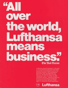 1980 Lufthansa: All Over the World Lufthansa Means Business Vintage Print Ad - Picture 1 of 1