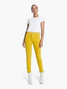 Pantalones de mezclilla MOTHER HIGH TALLE LOOKER pana talla 31 amarillo - Imagen 1 de 7