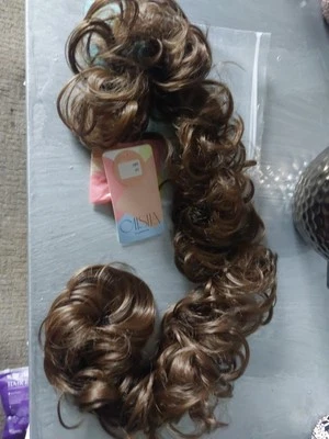 1 pieza de cabello sintético desordenado rubio fresa oscuro  Foto 1 de 4