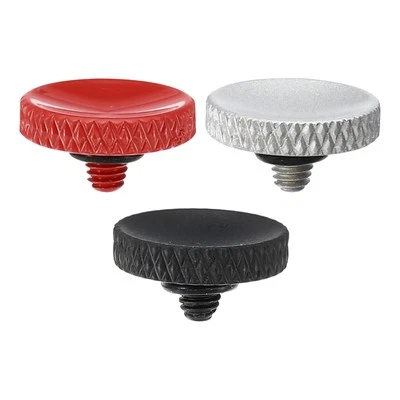 3 peças botão do obturador da câmera botão de liberação do obturador serrilhado vermelho prata preto fosco - Imagem 1 de 4