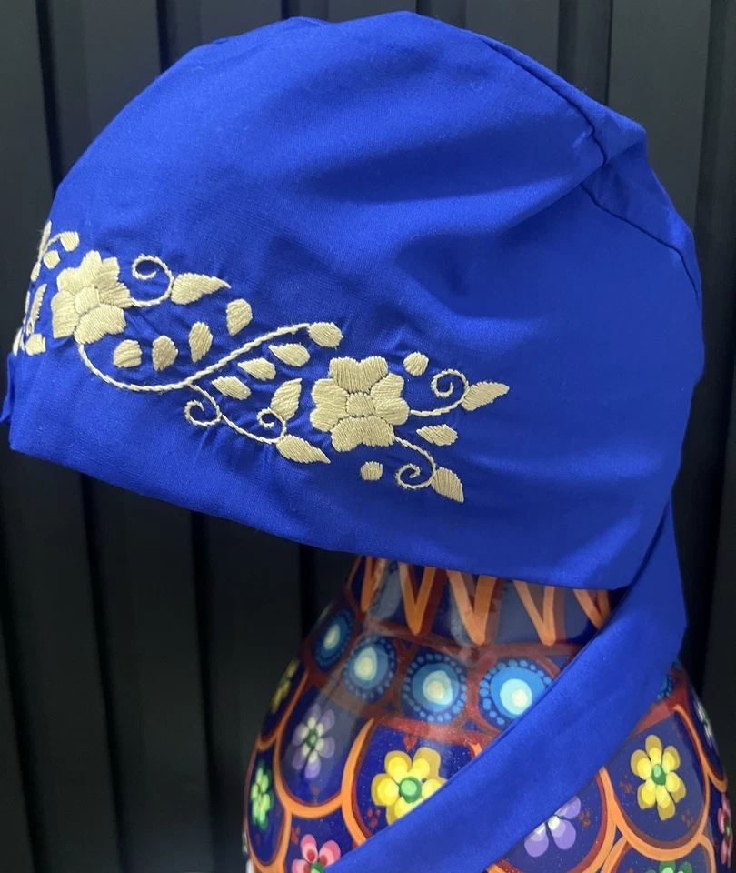 Handmade Embroidered surgical Scrub Hat Headscarf, Doctor, nurse , Dentist - Image 1 of 1