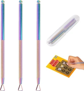 3 Pezzi Strumenti Tiragraffi Lotteria, Grattagraffi in Acciaio Inox Premium Gratta e vinci a - Foto 1 di 4