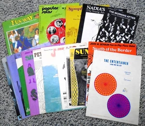 Vintage Piano Sheet Music Pop Classical Movies Musicals Schaum Books Lot 60s 70s - Picture 1 of 9