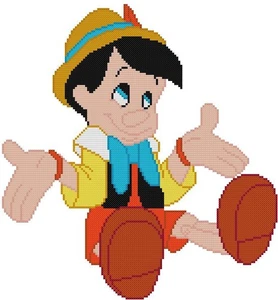 KREUZSTICH + BASTELMUSTER Geppetto Puppenmacher Pinocchio Real Boy Filmbuch - Bild 1 von 16