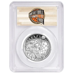 2020-S Proof 50c Basketball Hall of Fame Clad Half Dollar PCGS PR70DCAM FDOI ... - Picture 1 of 2