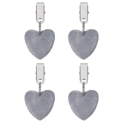 4Pcs Tablecloth Weights, Heart Shape Tablecloth Pendant 4x4cm, Gray Foto 1 de 4