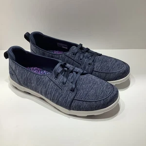 Skechers Navy Blue Knit Textile Goga Mat Air Cooled Insole Women's Size 6.5M New - Picture 1 of 6