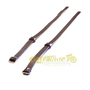 Pair Leather Straps in Brown for Universal Motorcycle Luggage Racks - Picture 1 of 2