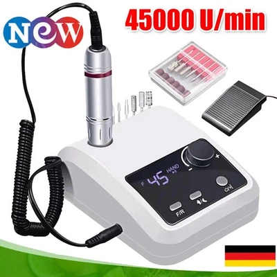 Elektrische Nagelfräser 45000 U/min Nagelfeile Maniküre Profi Pediküre Set Bits - Bild 1 von 4