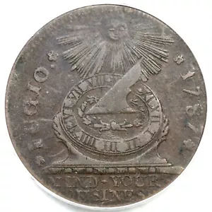 1787 N 13-X PCGS XF40 Pointed Rays Fugio Cent Colonial Copper Coin - Picture 1 of 3