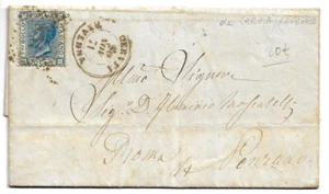 Lettera affrancata con 20 Cent. - Regno d'Italia - Cervia (Ravenna) 20 nov. 1871 - Picture 1 of 2