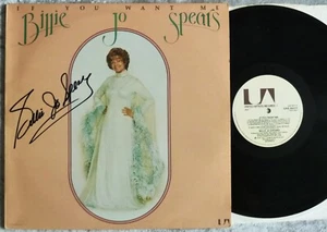 RARE~SIGNED~BILLIE JO SPEARS~IF YOU WANT ME~1977 UA UK ST LP~COUNTRY~EXCELLENT - Picture 1 of 6
