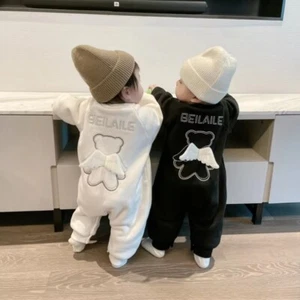 Baby Winter Jumpsuit, Plush Insulated Coat, Newborn Baby Romper for Boys - Picture 1 of 5